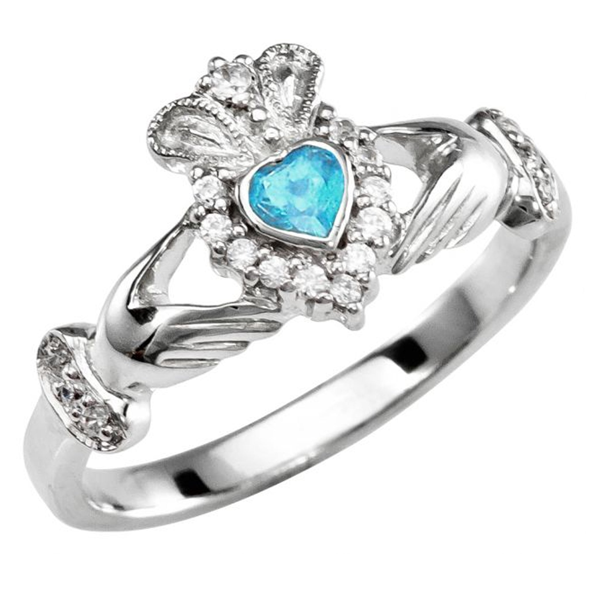 December birthstone claddagh on sale ring